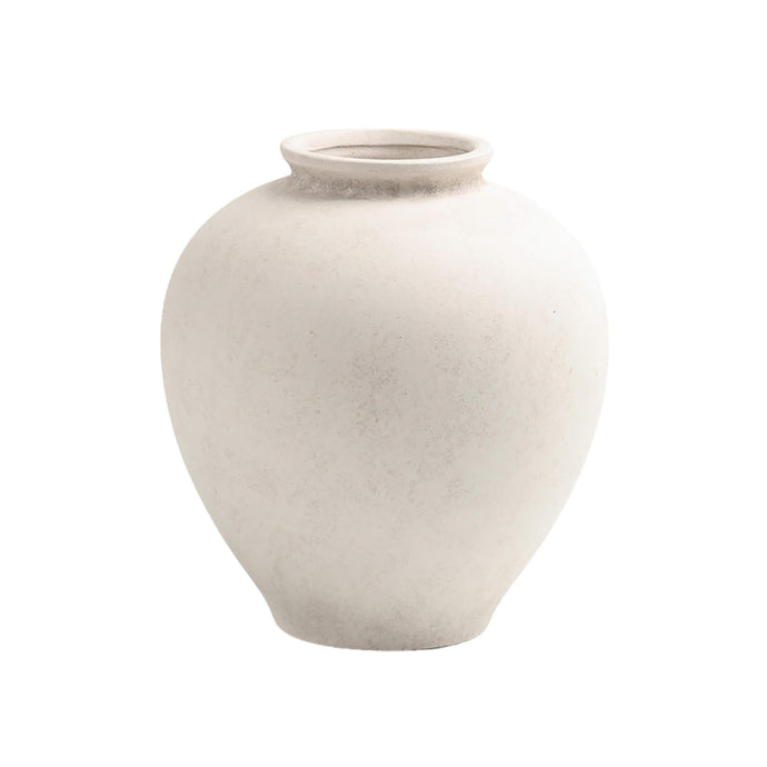 Tapered Off-White Terracotta Vase