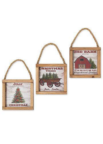 Rustic Holiday Hanging Signs