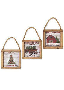 Rustic Holiday Hanging Signs