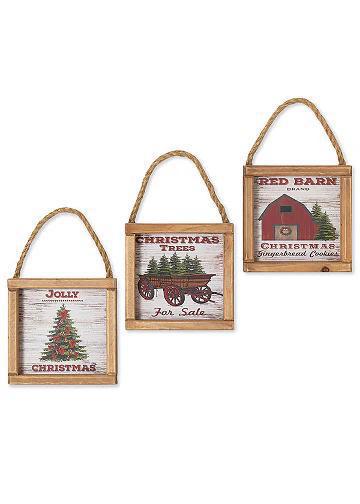 Rustic Holiday Hanging Signs