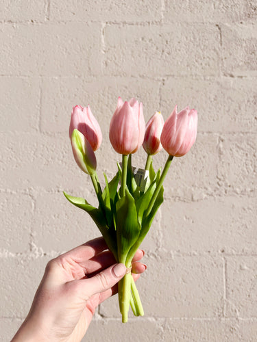 Real Touch Light Pink Tulips