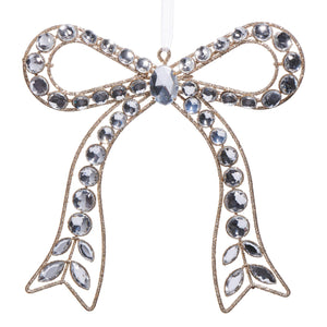 Large Clear Jewel Bow Ornament