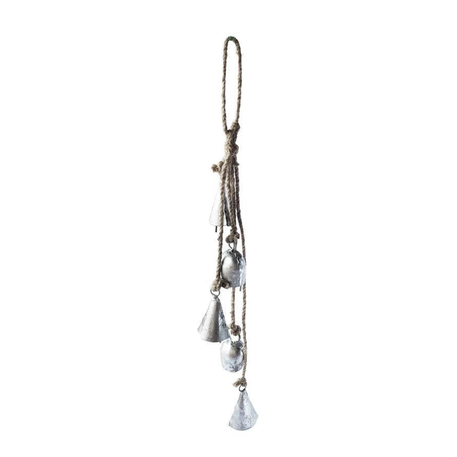 Hanging Metal Bells Antique Silver