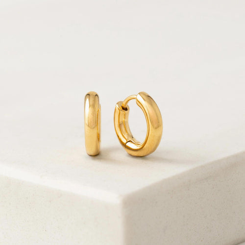 Gold Tube Huggie Earrings