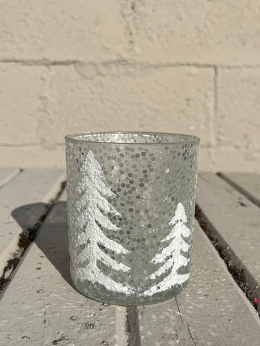 Glitzy White Tree Votive