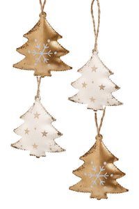 Mini Gold & Cream Tree Ornaments