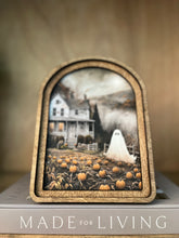 Load image into Gallery viewer, Moody Ghost House Arched Top Cottage Art