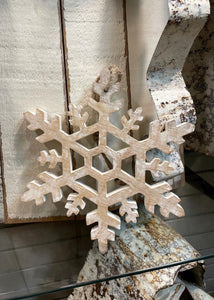 Whitewash Wood Hanging Snowflake