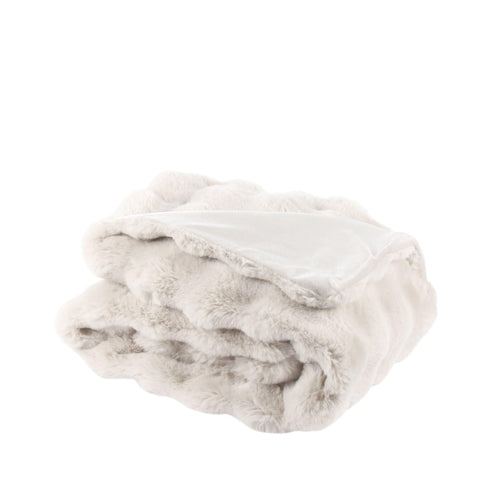 Luxe Cream Faux Fur Throw