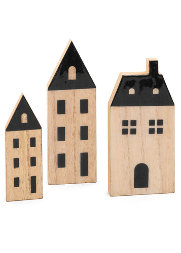 Black Glazed Mini Houses