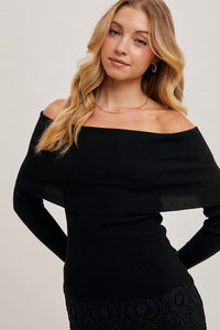 Black Aspen Off Shoulder Top