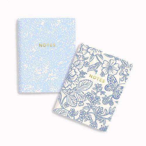 Blue Garden + Cream Dots Pocket Notebook Set