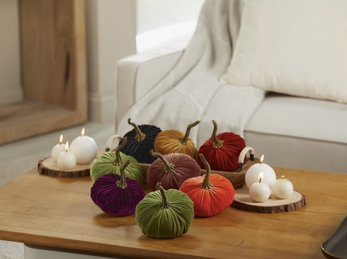 Handmade Velvet Pumpkins- Assorted Colours