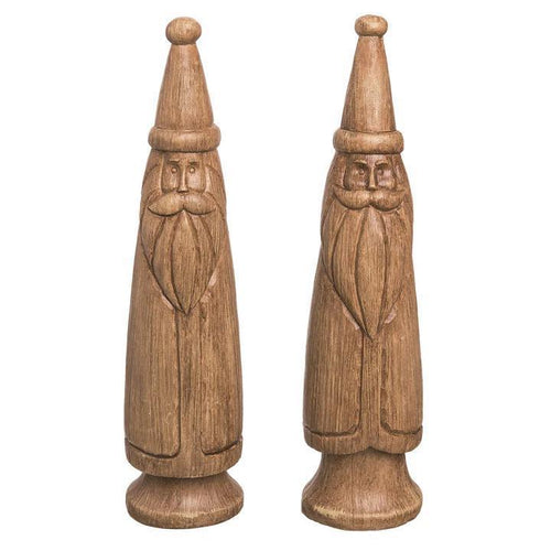 Wood Look Slim Santas