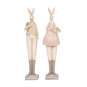 Fancy Detail Tall Bunny Figurines