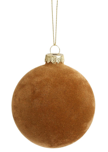 Tan Velvet Ball Ornaments