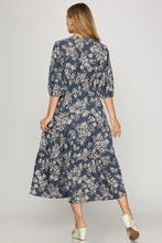 Load image into Gallery viewer, Freya Blue Floral Dress