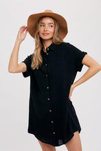 Load image into Gallery viewer, Black Camilla Shirt Dress