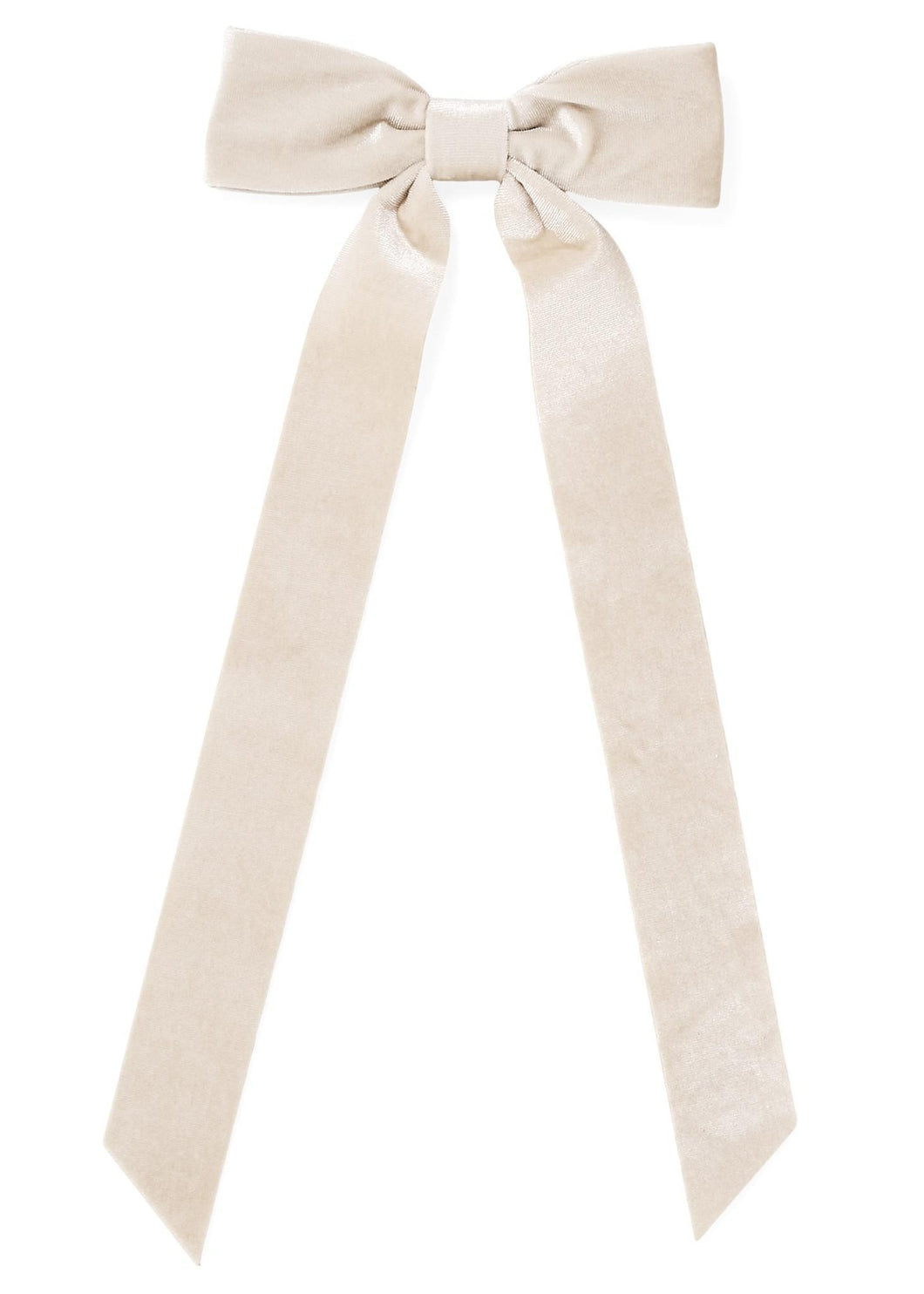 Beige Velvet Bow Clip