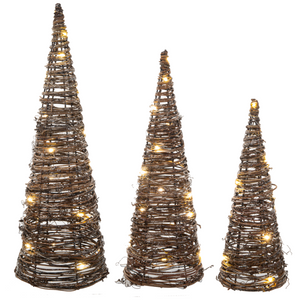 Rattan LED Cone Trees