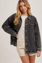 Load image into Gallery viewer, Asher Black Denim Jacket