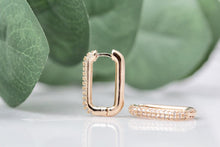 Load image into Gallery viewer, Rectangle Crystal Hoops