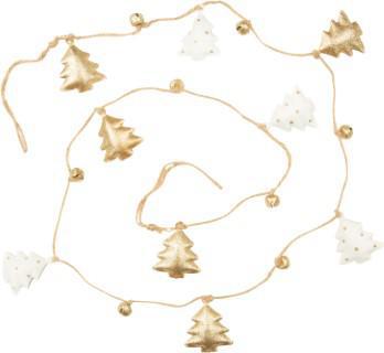 White & Gold Metal Tree Garland