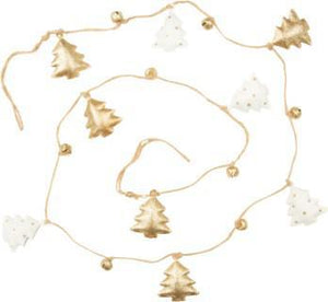White & Gold Metal Tree Garland