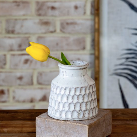 Mini Carved Patterned Bud Vase