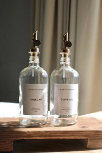 Clear Oil & Vinegar Bottles