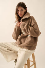 Load image into Gallery viewer, Latte Sienna Sherpa Pullover Jacket