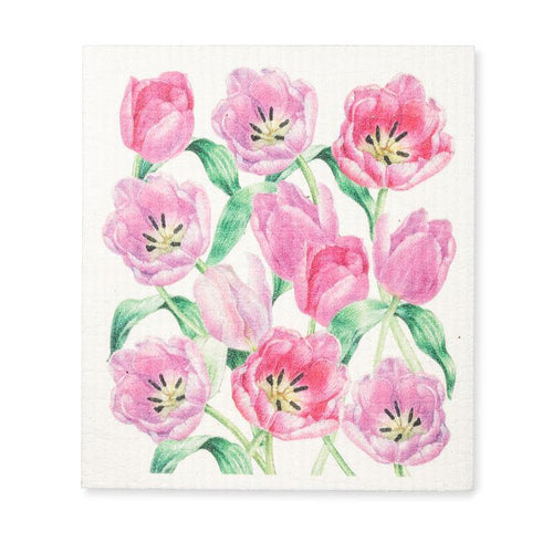 Pink Tulips Dish Cloth