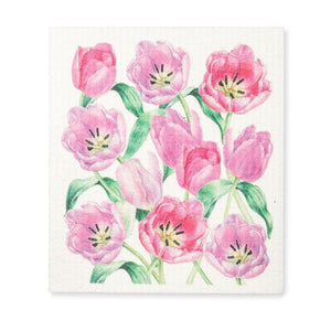 Pink Tulips Dish Cloth