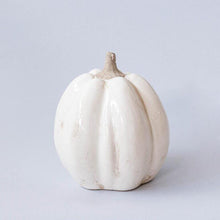 Load image into Gallery viewer, White Ceramic Pumpkin