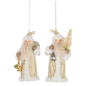 Santa Ornaments with Lantern & Bells