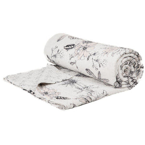 Justina Ivory Quilt + Shams with Flowers
