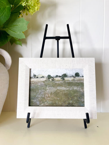 Muted Green Field Artwork | Linen Frame