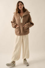 Load image into Gallery viewer, Latte Sienna Sherpa Pullover Jacket