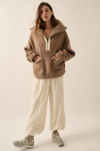 Latte Sienna Sherpa Pullover Jacket