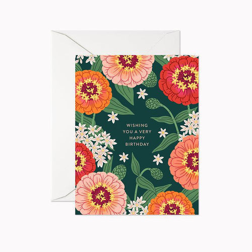 Zinnia Happy Birthday Card