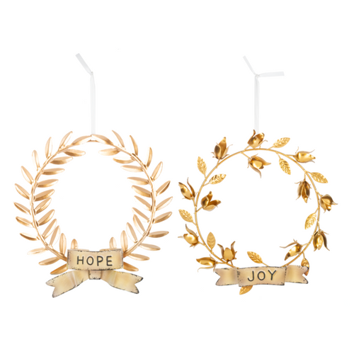 Oversized Gold Wreath Ornaments