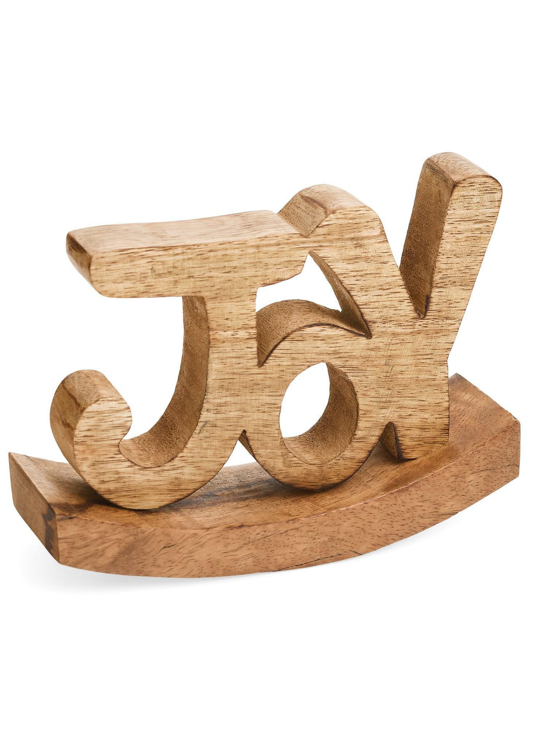 Joy Sign Mango Wood