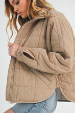 Load image into Gallery viewer, Taupe Leah Puffer Jacket