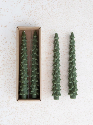 Tall Evergreen Tree Shaped Taper Candles