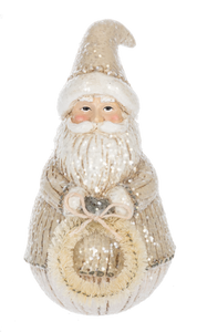 Neutral Shimmer Santa Figurines