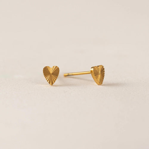 Fluted Heart Studs