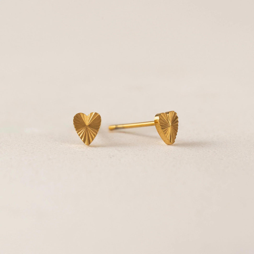 Fluted Heart Studs