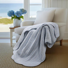 Load image into Gallery viewer, Martha Stripe Scalloped Quilted Throw