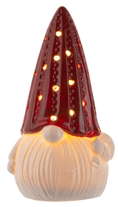 Red Hat Ceramic LED Gnomes