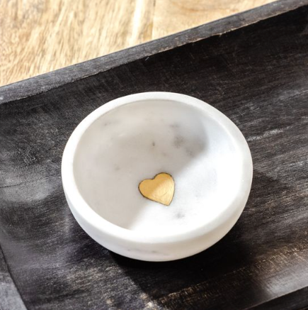 Gold Heart Marble Bowl